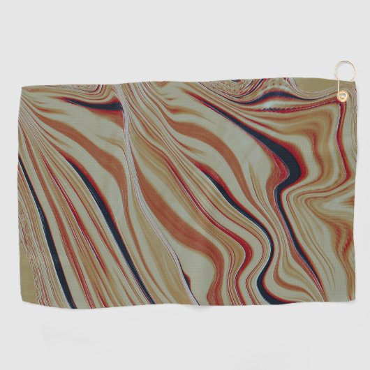 灰色がかった黄褐色のオレンジ色の混合塩基の波 ゴルフタオル (横)