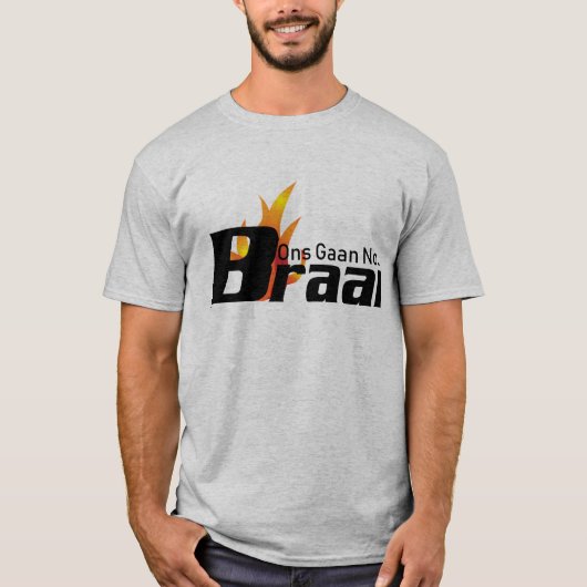 灰色で男性へOns Gaan Nou BraaiのTシャツ Tシャツ (正面)