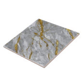 灰色とお洒落金ゴールド大理石セラミックタイル タイル (側面)