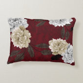 灰色とクリームヴィンテージ葉の花束 アクセントクッション (裏面)