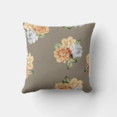 灰色とクリーム色の花葉について クッション (裏面)