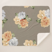 灰色とクリーム色の花葉について シェルパブランケット (正面(横))