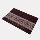 灰色とバラ色のピンクのバーガンディ ドアマット (アングル)