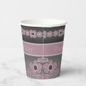 灰色とバラ色のピンク 紙コップ (右)