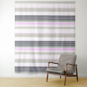 灰色とピンクの縦ストライプの文字。 タペストリー (インサイチュ)