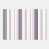 灰色とピンクの縦ストライプの文字。 ラッピングペーパーシート (正面3)