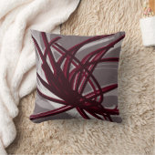 灰色とブルゴーニュの芸術的抽象芸術 クッション (ブランケット)