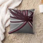 灰色とブルゴーニュの芸術的抽象芸術 クッション (ブランケット)