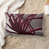 灰色とブルゴーニュの芸術的抽象芸術 ランバークッション (ブランケット)