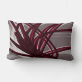 灰色とブルゴーニュの芸術的抽象芸術 ランバークッション (正面)