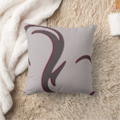 灰色とブルゴーニュモダンエレガント抽象芸術渦 クッション (ブランケット)