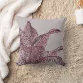 灰色とブルゴーニュ植物学 | Palm クッション (ブランケット)