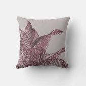 灰色とブルゴーニュ植物学 | Palm クッション (裏面)