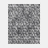 灰色と暗い斑点の長方形の形状 フリースブランケット (正面)