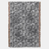灰色と暗い斑点の長方形型枠 スローブランケット (正面縦)