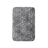 灰色と暗い斑点の長方形型枠 バスマット (正面縦)