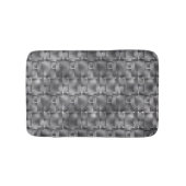 灰色と暗い斑点の長方形型枠 バスマット (正面)