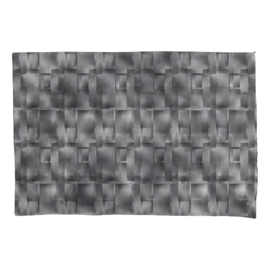 灰色と暗い斑点の長方形型枠 枕カバー (正面)