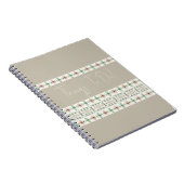 灰色と桃の花のパターン ノートブック (右側)