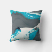 灰色と水色の大理石デザイン クッション (裏面)