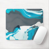 灰色と水色の大理石デザイン マウスパッド (マウス)