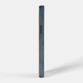 灰色と水色の大理石デザイン iPhoneケース (右側面)