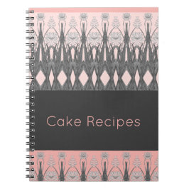 灰色と淡いピンクアート色 ノートブック