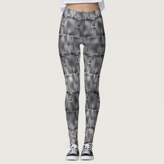 灰色と濃い斑点の長方形の形式 レギンス (正面)