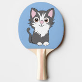 灰色と白い猫 卓球ラケット (裏面)
