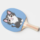 灰色と白い猫 卓球ラケット (横)