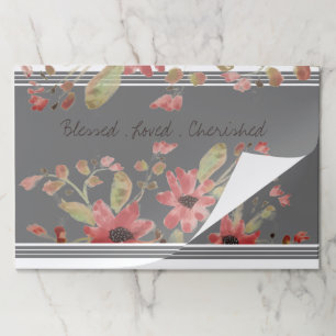 灰色と白とサンゴフローラ ペーパーパッド