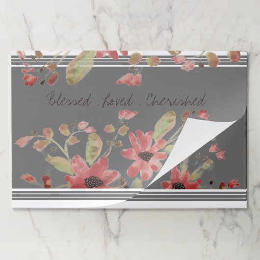 灰色と白とサンゴフローラ ペーパーパッド (折り畳み)