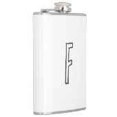 灰色と白のイニシャル文字の平モノグラムの面 フラスク (右)