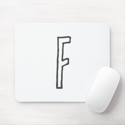 灰色と白のイニシャル文字の平モノグラムの面 マウスパッド (マウス)