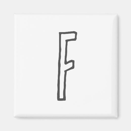 灰色と白のイニシャル文字の平モノグラムの面 マグネット (正面)