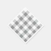 灰色と白のギンガムパターン スタンダードカクテルナプキン (角)