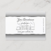 灰色と白のグラデーションのモノグラム楕円シルバーフレーム 名刺 (裏面)