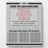 灰色と白のコーチギフトパーソナライズされたあなたの色 フォトプラーク (正面)