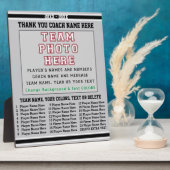 灰色と白のコーチギフトパーソナライズされたあなたの色 フォトプラーク (側面)