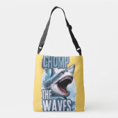 灰色と白のサメのグラフィックインスパイアグラフィティ-Pri クロスボディバッグ (裏面)