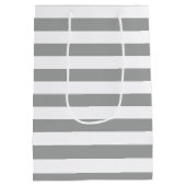 灰色と白のストライプいかり ミディアムペーパーバッグ (裏面)