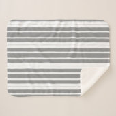 灰色と白のストライプ シェルパブランケット (正面(横))