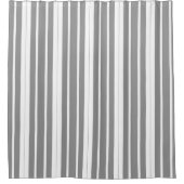 灰色と白のストライプ シャワーカーテン (正面)