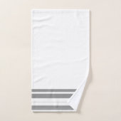 灰色と白のストライプ バスタオルセット (ハンドタオル)