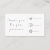 灰色と白のソーシャルリンク挿入カード エンクロージャーカード (正面)