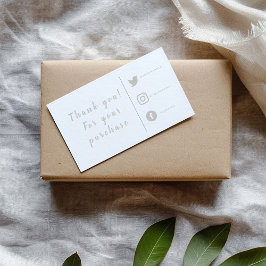 灰色と白のソーシャルリンク挿入カード エンクロージャーカード