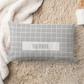 灰色と白のタイルブロックのカスタム ランバークッション (ブランケット)