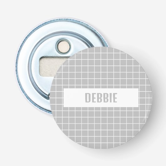 灰色と白のタイルブロックのカスタム 栓抜き (正面)