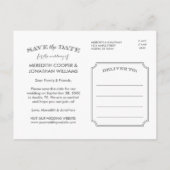 灰色と白のタブモダン写真の日付の保存 案内ポストカード (裏面)