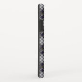 灰色と白のタータンチェック格子模様 Case-Mate iPhoneケース (裏面/右)